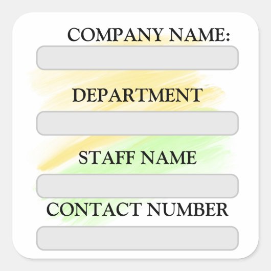 会社のスタッフラベルシール スクエアシール (正面)