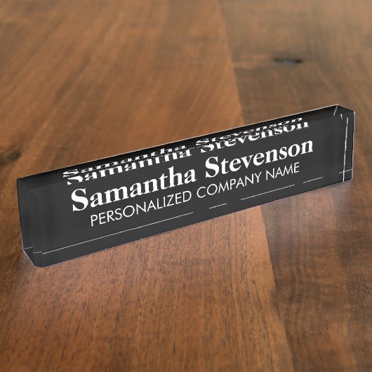 会社のタイトルのパーソナライズな机の名札 デスクネームプレート (側面)