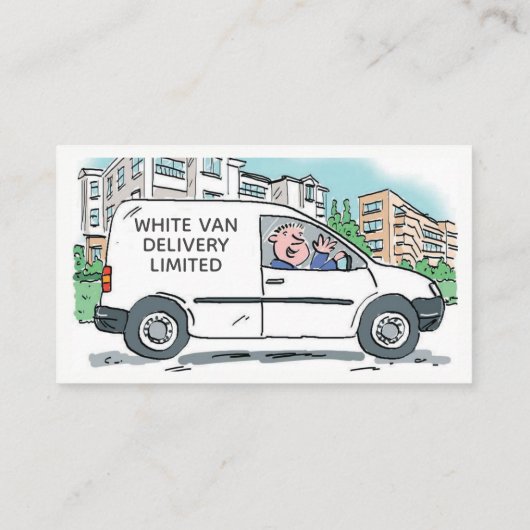 会社のバンに名前を付けたホワイトヴァンマン 名刺 (裏面)