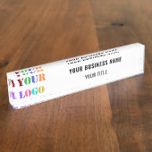 会社のパーソナライズされたロゴビジネスデスク名のプレート デスクネームプレート (側面)