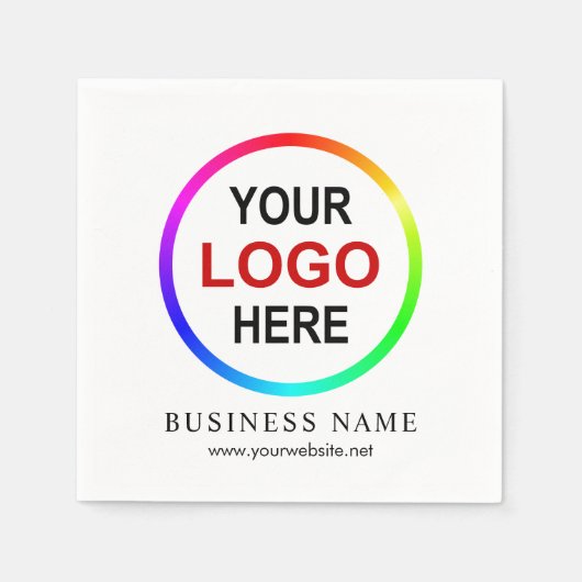 会社のパーソナライズされたロゴ スタンダードカクテルナプキン (正面)