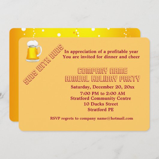 会社のパーティの招待状 招待状 (正面/裏面)