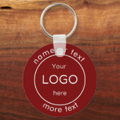 会社のビジネスショップロゴの赤を追加 キーホルダー (正面)