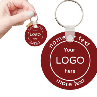 会社のビジネスショップロゴの赤を追加 キーホルダー