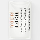 会社のビジネスロゴとカスタム文字 横断幕 (縦)