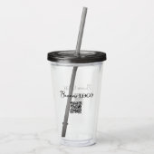 会社のビジネスロゴとQRコード アクリルタンブラー (裏面)