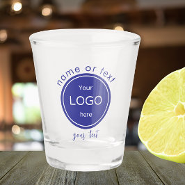 会社のビジネスロゴを追加するバー青 ショットグラス