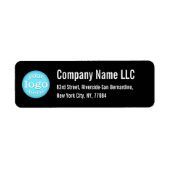 会社のビジネスロゴブラック&ホワイト差出人住所 ラベル (正面)