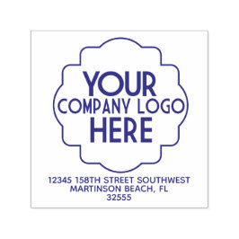 会社のビジネスロゴ差出人住所4行 セルフインキングスタンプ