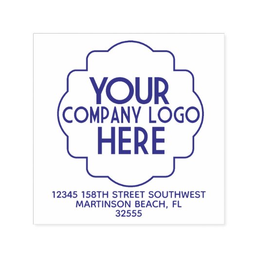 会社のビジネスロゴ差出人住所4行 セルフインキングスタンプ (デザイン)