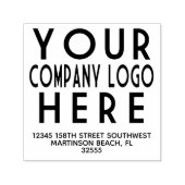 会社のビジネスロゴ差出人住所4行 セルフインキングスタンプ (デザイン)