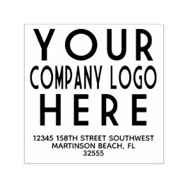 会社のビジネスロゴ差出人住所4行 セルフインキングスタンプ