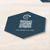 会社のビジネスロゴQRコード |ネイビーブルー ペーパーコースター (アングル)