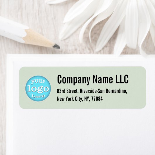 会社のビジネスロゴSageグリーン差出人住所 ラベル (インサイチュ)