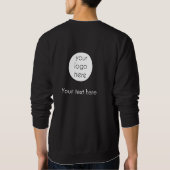 会社のビジネスロゴWebサイト両面ブラック スウェットシャツ (裏面)