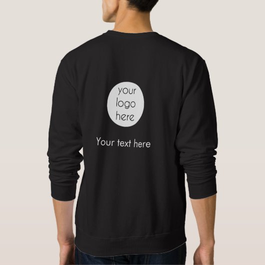 会社のビジネスロゴWebサイト両面ブラック スウェットシャツ (裏面)