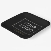 会社のビジ企業のネスロゴブラックスクエア ペーパープレート (傾斜あり)