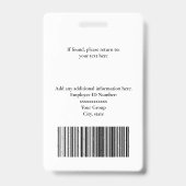 会社のフォトロゴバーコードグリーン バッジ (Back)