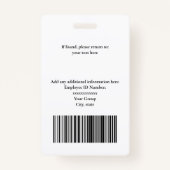 会社のフォトロゴバーコードグリーン バッジ (裏面)