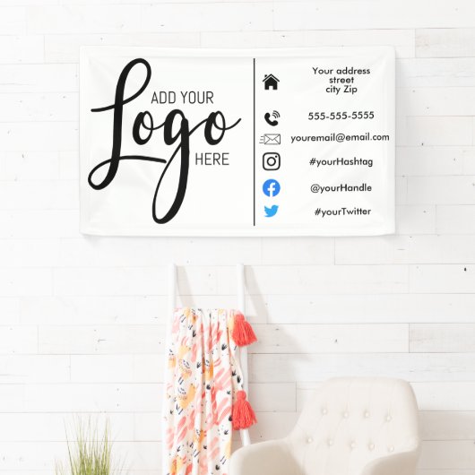 会社のマーケティングビジネスのロゴの追加 横断幕 (インサイチュ)