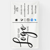 会社のマーケティングビジネスのロゴの追加 横断幕 (縦)