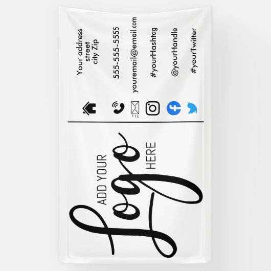 会社のマーケティングビジネスのロゴの追加 横断幕 (縦)