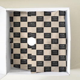 会社のモダンロゴプロモパッケージベージュ 薄葉紙