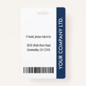 会社のモダンロゴ写真の従業員ID バッジ (裏面)