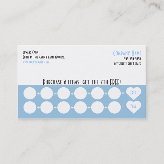 会社のロイヤリティの名刺のパンチカード ロイヤリティカード (正面)