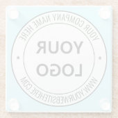 会社のロカスタムゴと文字ガラスコースターの ガラスコースター (裏面)