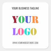 会社のロカスタムゴと文字ビジネスステッカーの スクエアシール (正面)