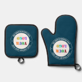 会社のロカスタムゴと文字事業の 鍋つかみ&鍋敷きセット (正面)