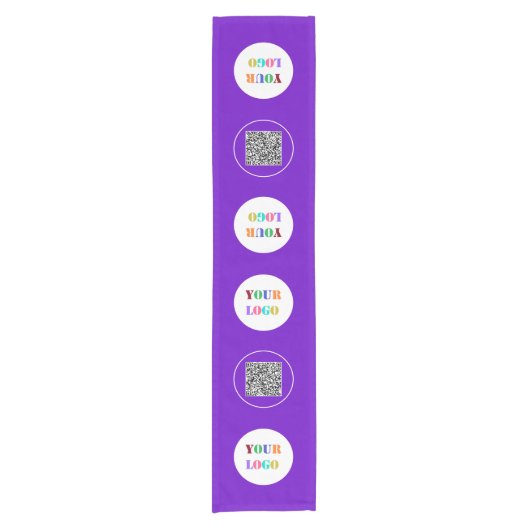 会社のロカスタムゴとQRコードテーブルランナーの ショートテーブルランナー (正面)