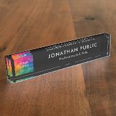 会社のロカスタムゴまたはイメージをここにテンプレート デスクネームプレート (側面)