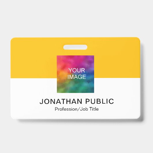 会社のロカスタムゴまたは従業員の写真をアップロード バッジ (正面)