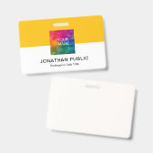 会社のロカスタムゴまたは従業員の写真をアップロード バッジ (正面&裏面)