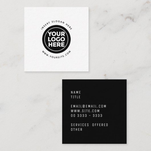 会社のロカスタムゴを丸める スクエア名刺 (正面/裏面)