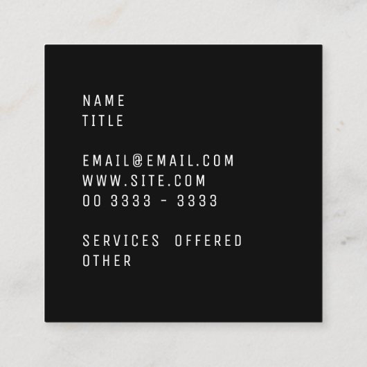 会社のロカスタムゴを丸める スクエア名刺 (裏面)