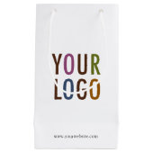 会社のロカスタムゴ付き小紙ショッピングバッグ スモールペーパーバッグ (正面)