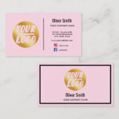 会社のロカスタムゴ金ゴールド(ブラックピンクまたは任意の色) 名刺 (正面/裏面)