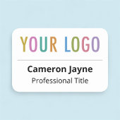 会社のロゴが大きい磁気従業員名タグ 名札