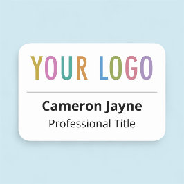 会社のロゴが大きい磁気従業員名タグ 名札