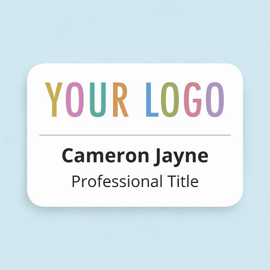 会社のロゴが大きい磁気従業員名タグ 名札