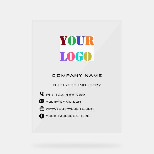 会社のロゴとカスタム文字アクリルの看板 アクリルサイン (正面)