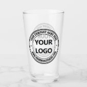 会社のロゴとカスタム文字ガラステンプレート タンブラーグラス (正面)
