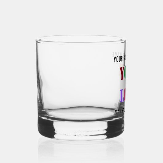 会社のロゴとカスタム文字テンプレート ウイスキーグラス (右)