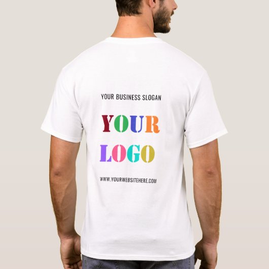 会社のロゴとカスタム文字ビジネスTシャツ Tシャツ (裏面)