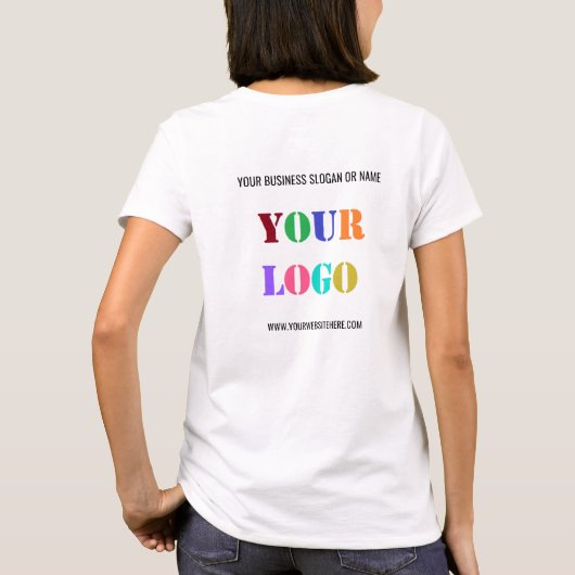 会社のロゴとカスタム文字ビジネスTシャツ Tシャツ (裏面)