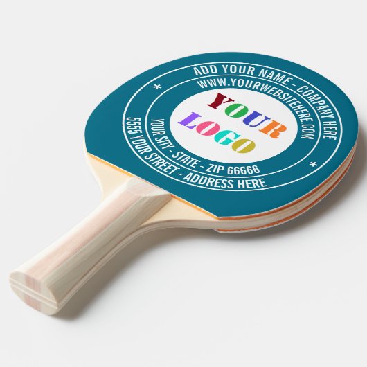会社のロゴとカスタム文字卓球ラケット 卓球ラケット (正面アングル)