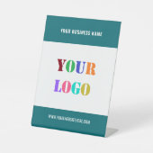 会社のロゴとカスタム文字台座のサイン 台座サイン (正面)